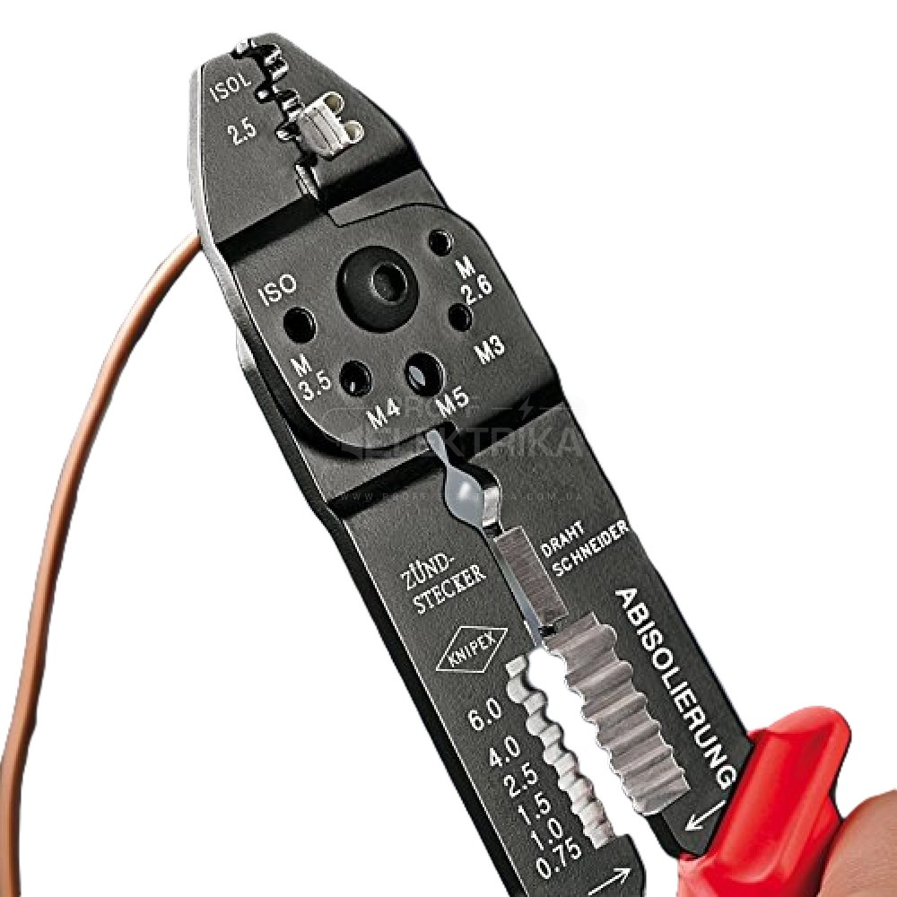 Фото 2 Кліщі універсальні для опресування та зачистки KNIPEX 97 21 215 B