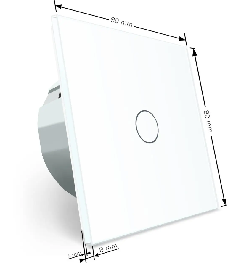 Фото 4 Сенсорный выключатель 1 сенсор белое стекло Livolo