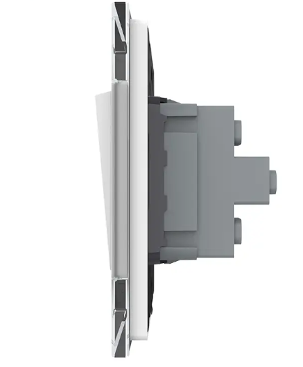 Фото 2 Двоклавішний прохідний вимикач біле скло Livolo