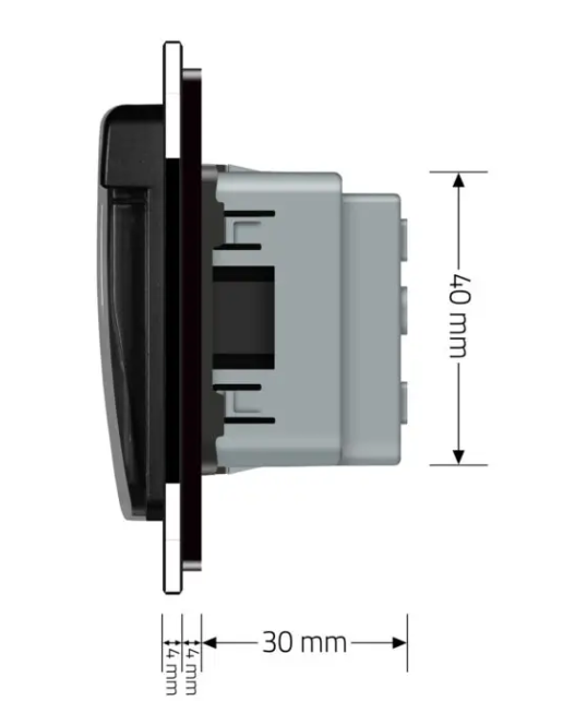 Фото 5 Розетка влагозащитная с крышкой черное стекло Livolo
