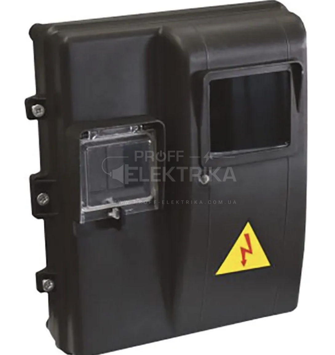 Фото Коробка под однофазный счетчик на 3 автомата черная IP 54