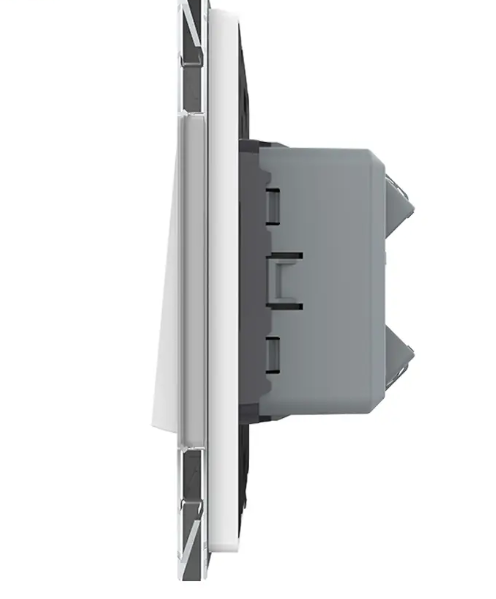 Фото 2 Одноклавішний перехресний вимикач біле скло Livolo