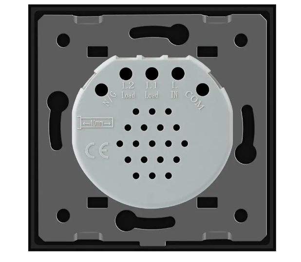 Фото 3 Сенсорний вимикач 2 сенсори чорне скло Livolo