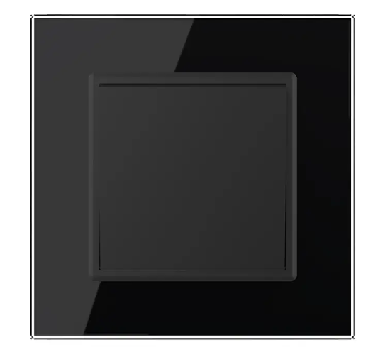 Фото Кнопочный выключатель без фиксации Звоночный выключатель Импульсный выключатель черное стекло Livolo