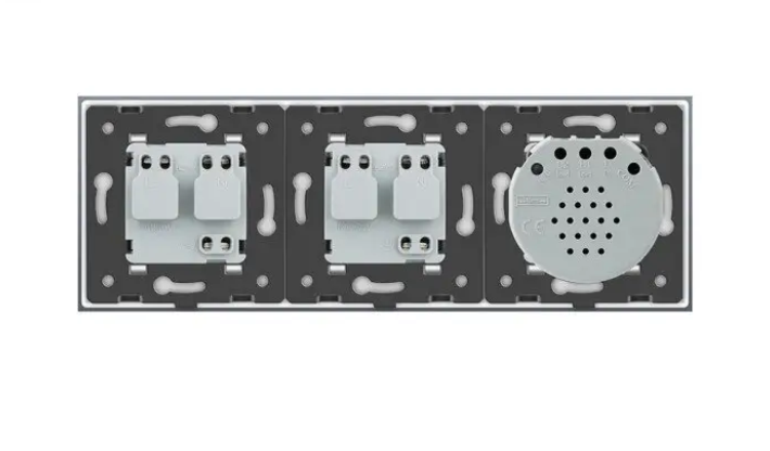 Фото 3 Сенсорный диммер 2 сенсоры 2 розетки белое стекло Livolo