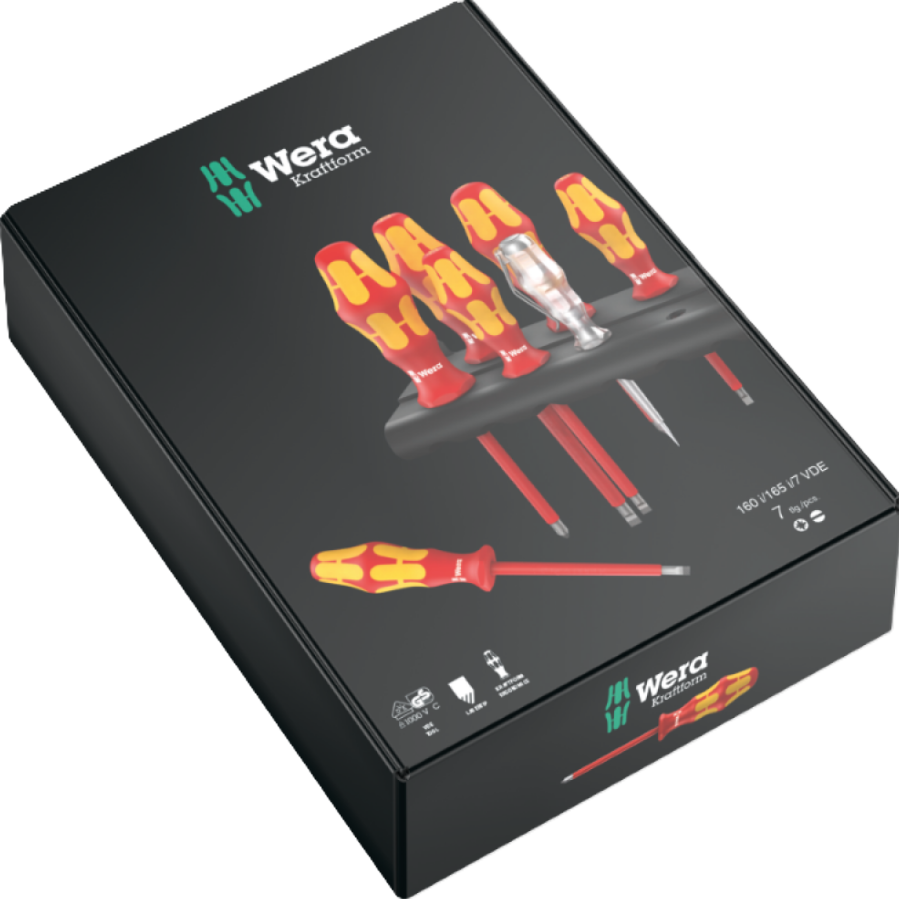 Фото 3 Набір викруток WERA Kraftform Plus 160 i/165 i/7 Rack Pozidriv 05006148001