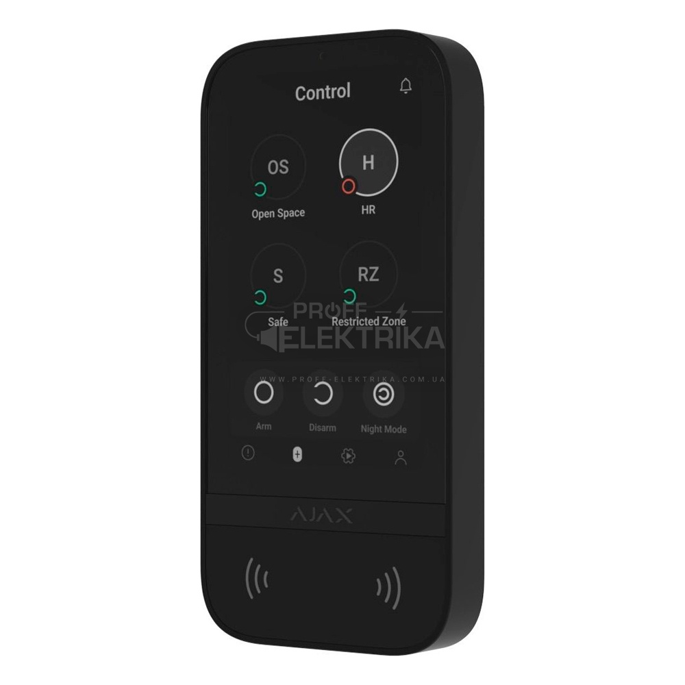 Фото 3 Бездротова клавіатура з сенсорним екраном Ajax KeyPad TouchScreen чорна