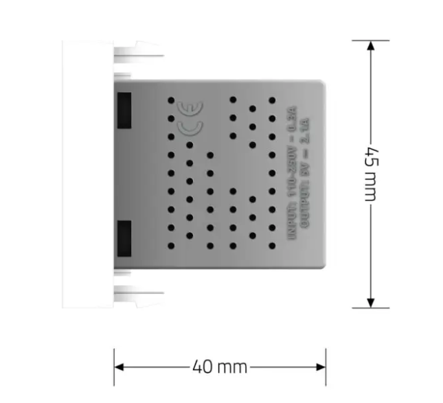 Фото 4 Механізм подвійна розетка USB із блоком живлення білий Livolo