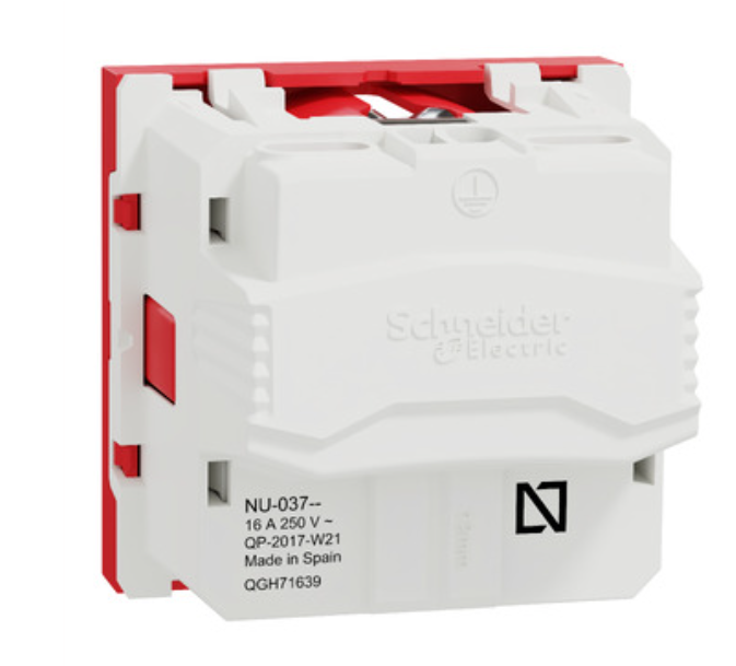 Фото 2 Розетка с заземлением со шторками винтовый зажим 16 А красный UNICA NEW Schneider Electric