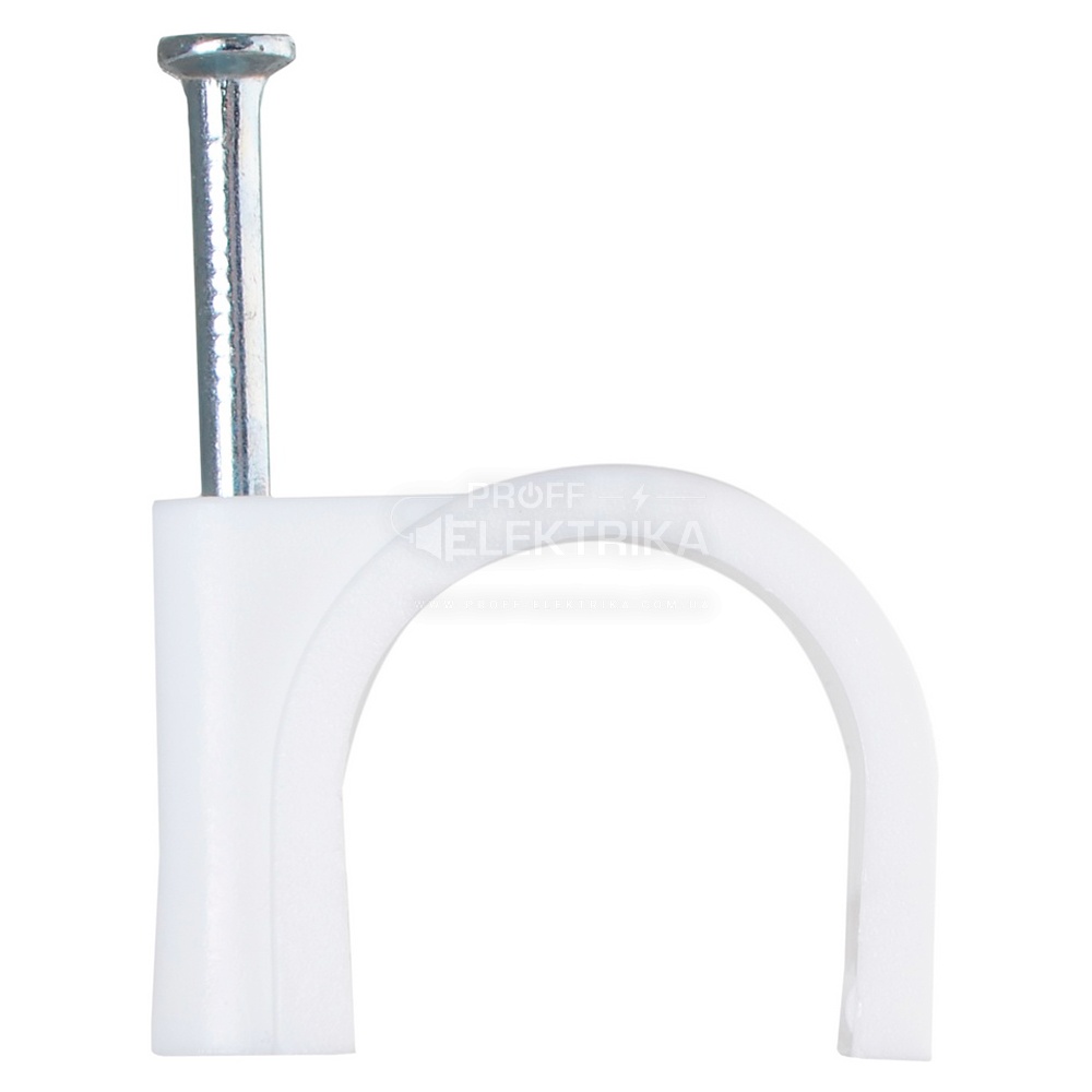 Фото Скоба кабельна з цвяхом кругла E-Next d16 мм e.ccc.stand.16 (100шт./уп.)