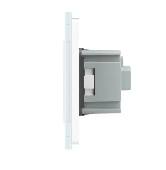 Фото 3 Сенсорний диммер 2 сенсори 1 розетка біле скло Livolo