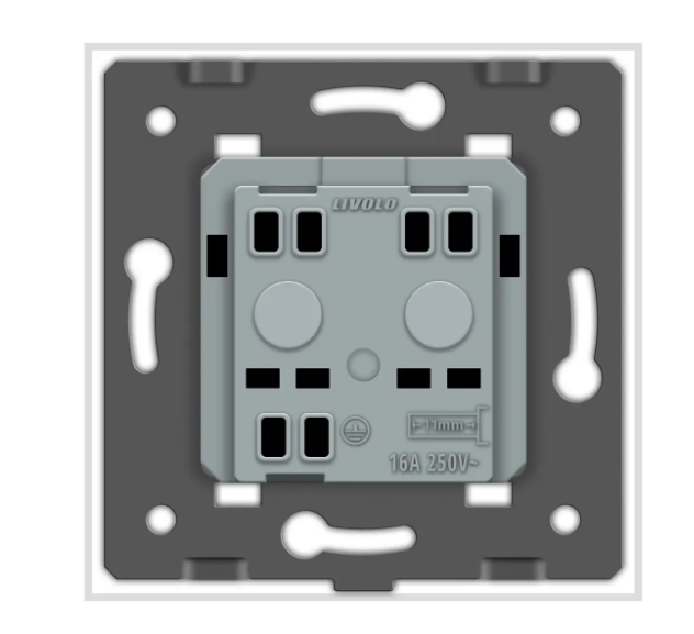 Фото 4 Розетка влагозащитная с крышкой белое стекло Livolo