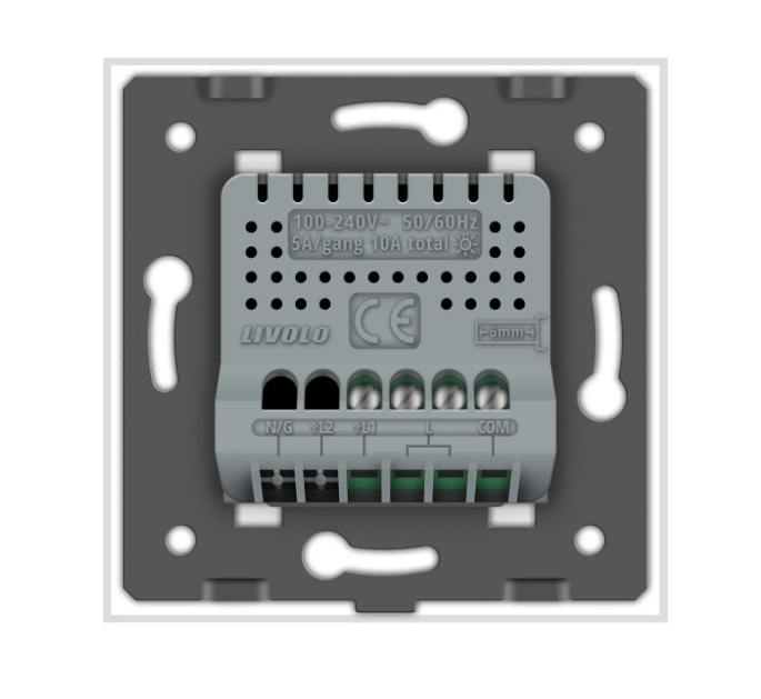 Фото 4 Розумний сенсорний прохідний вимикач EC 1 сенсор біле скло Livolo