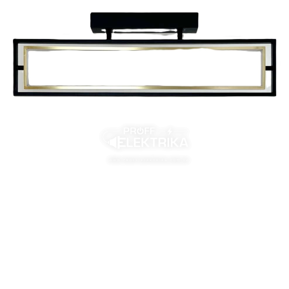 Фото 2 Світильник LED smart PRADA пульт 60W 3000-5000K IP20 прямокутник чорно-золотий Violux 220725