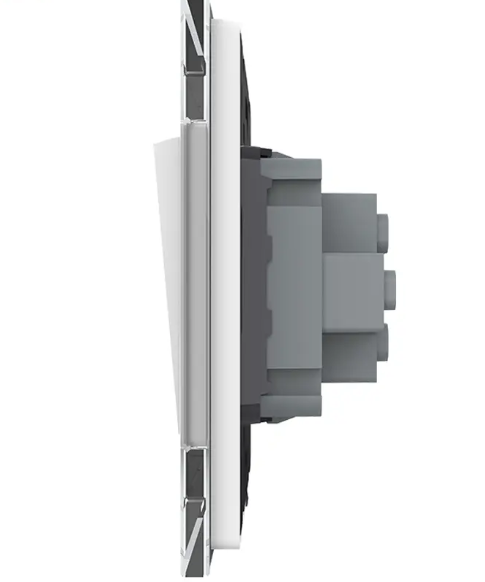 Фото 2 Одноклавишный проходной выключатель белое стекло Livolo