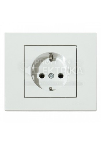 Фото Розетка одинарна із заземленням Біла GRANO