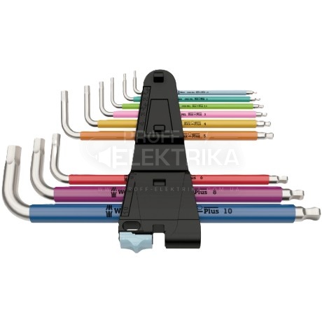 Фото 2 Набор Г-образных ключей WERA 3950/9 Hex-Plus Multicolour Stainless 1 метрических нержавеющая сталь 05022669001