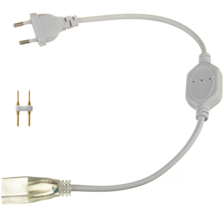 Фото Адаптер живлення для LED NEON 8mm + конектор 2pin #53/1