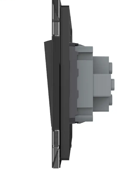 Фото 2 Одноклавішний прохідний вимикач чорне скло Livolo