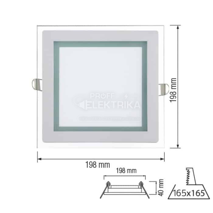 Фото 2 Светильник LED квадрат GLAS 15W 4200К MARIA15 HOROZ