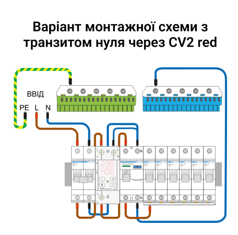 Фото 3 Реле напруги із контролем струму ZUBR CV2 50 red