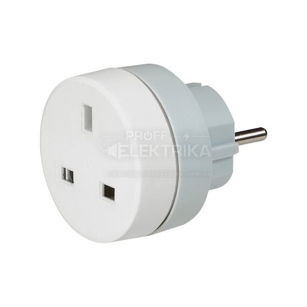 Фото Переходник адаптер британский Стандарт Серый/Белый LEGRAND