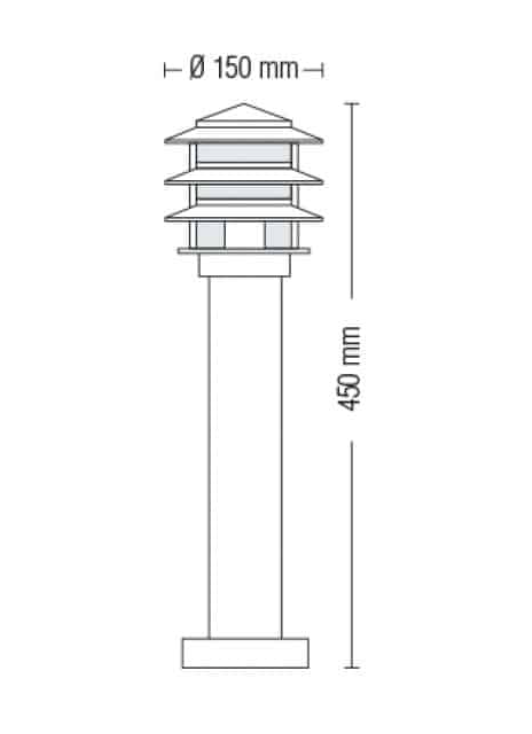 Фото 2 Светильник садово-парковый KAYIN-3 Е27 HOROZ ELECTRIC 075-003-0003-010