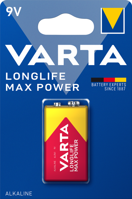 Фото Батарейка Longlife MAX POWER 6LR61 9V Krona VARTA