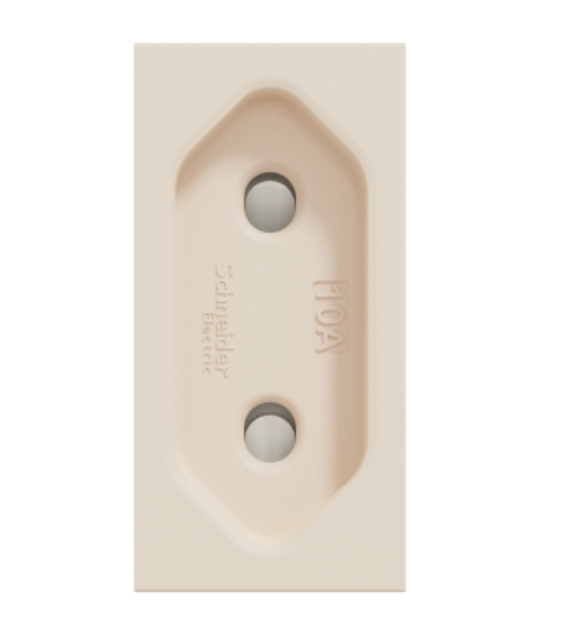 Фото 2 Розетка без заземлення зі шторками гвинтові клеми 10 А 1 бежевий модуль UNICA NEW Schneider Electric