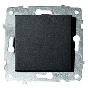 Фото Механизм выключателя одноклавишный Черный металлик GRANO