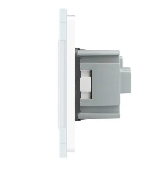 Фото 2 Розумний сенсорний ZigBee вимикач 2 сенсора 2 розетки біле скло Livolo