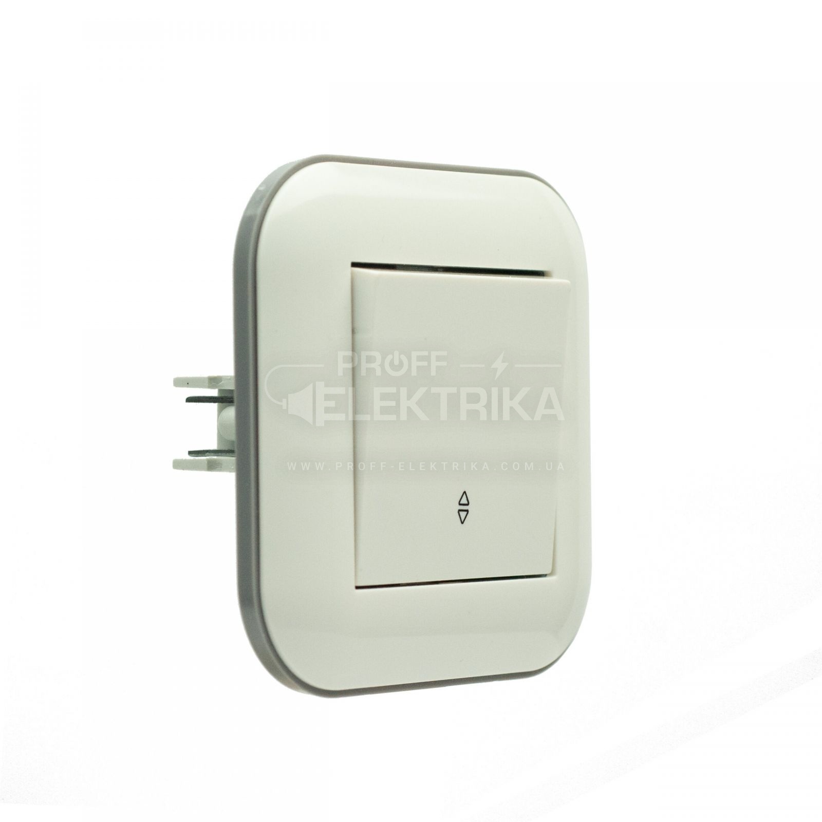 Фото 3 Выключатель проходной одноклавишный Белый серый LOFT