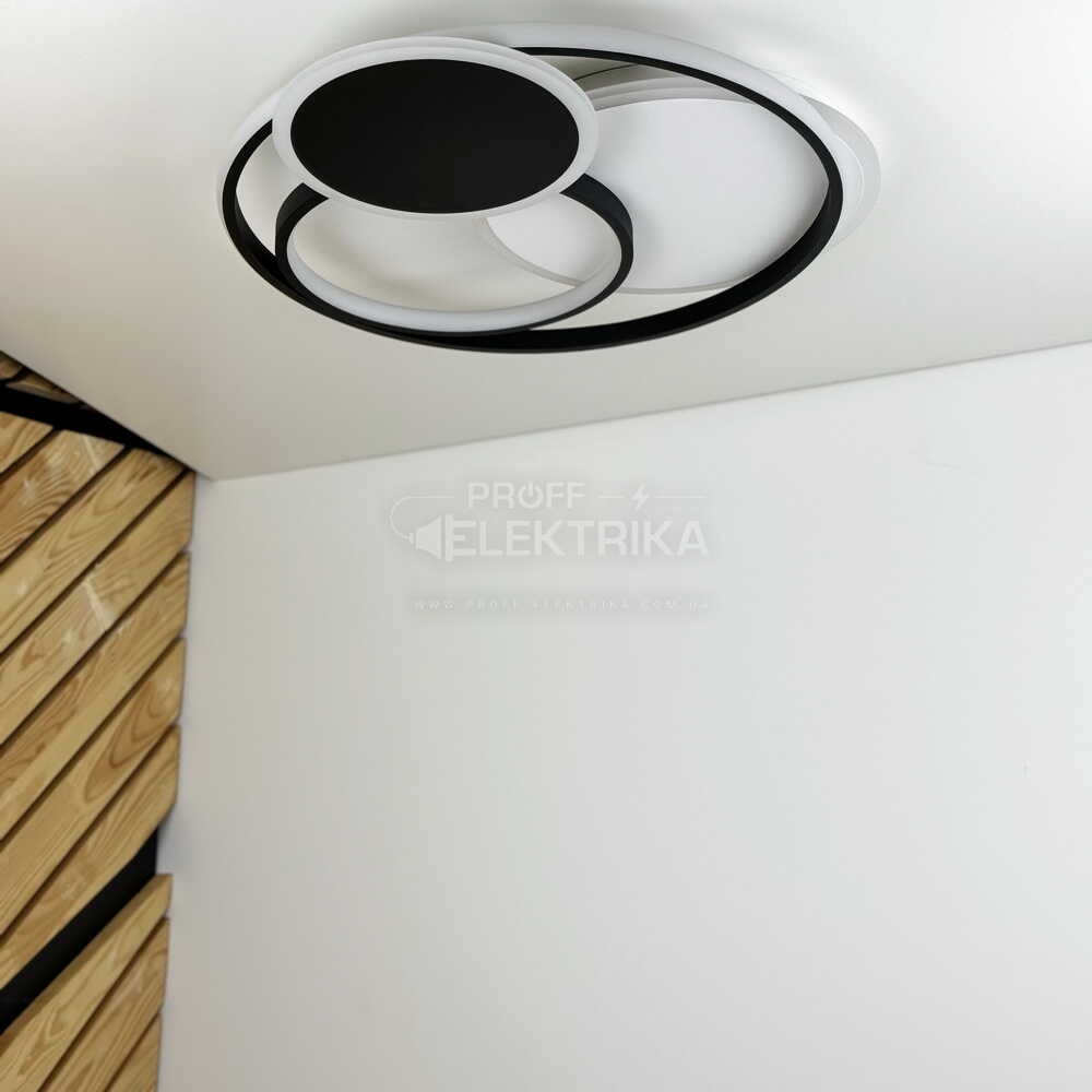 Фото 4 Світильник LED smart SPINER пульт 100W чорне коло Violux 220515