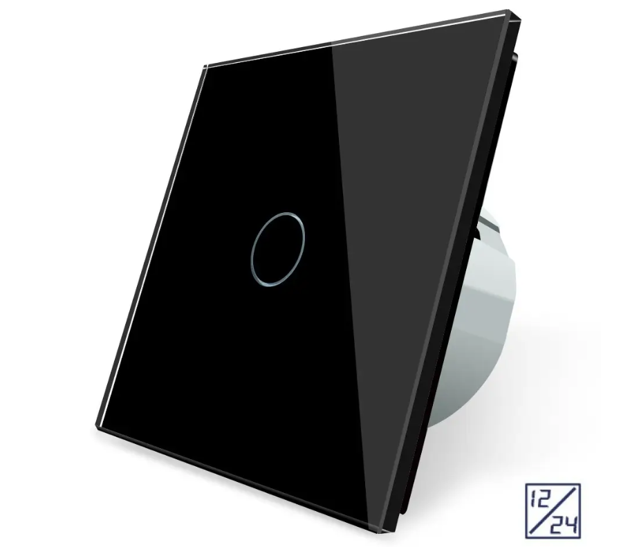 Фото Сенсорний вимикач 1 сенсор 12/24В чорне скло Livolo