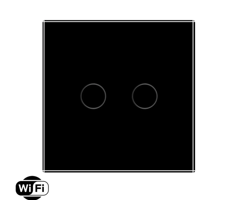 Фото 2 Умный сенсорный проходной выключатель Wi-Fi 2 сенсора черное стекло Livolo