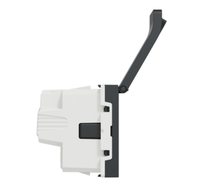 Фото 4 Розетка с заземлением с шторками и крышкой 16А винтовый зажим антрацит UNICA NEW Schneider Electric