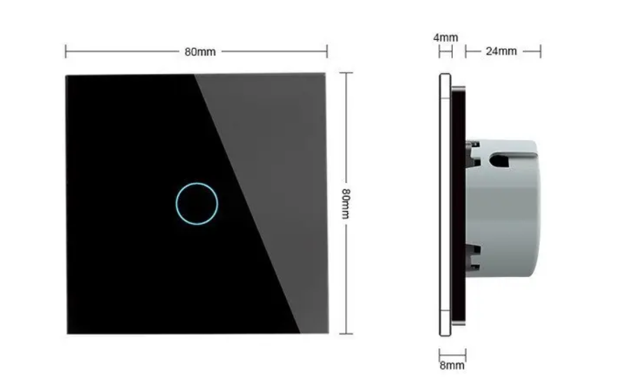 Фото 2 Умный сенсорный проходной выключатель ZigBee 1 сенсор черное стекло Livolo