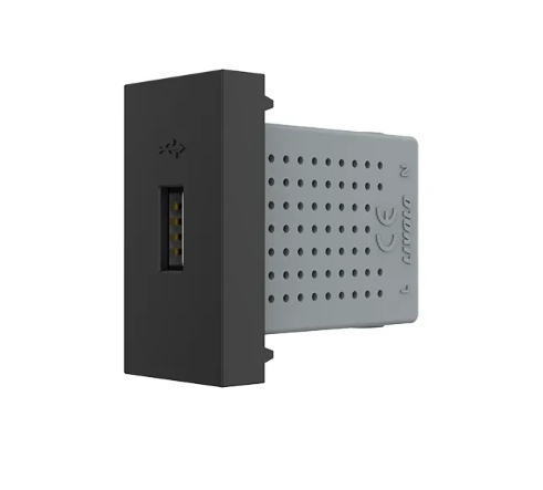 Фото Механізм розетка USB із блоком живлення чорний Livolo