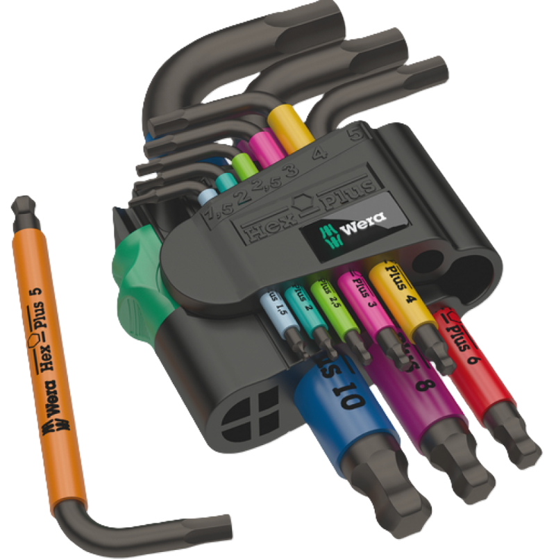 Фото 3 Набор Г-образных ключей метрических BlackLaser950/9 Hex-Plus Multicolour 2 05133164001