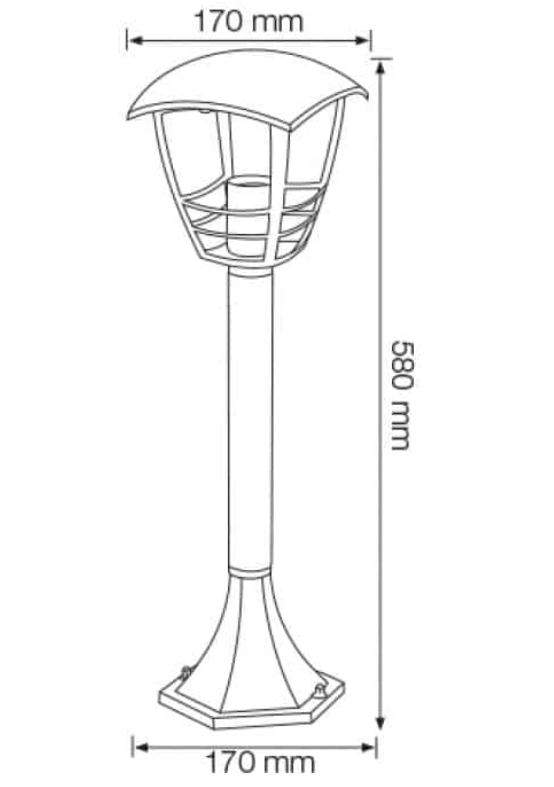 Фото 2 Светильник садово-парковый NAR-4 Е27 HOROZ ELECTRIC 075-016-0004-010