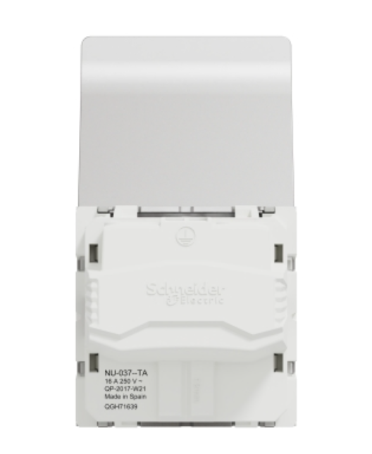 Фото 5 Розетка із заземленням зі шторками та кришкою гвинтовий затискач 16 А алюміній UNICA NEW Schneider Electric