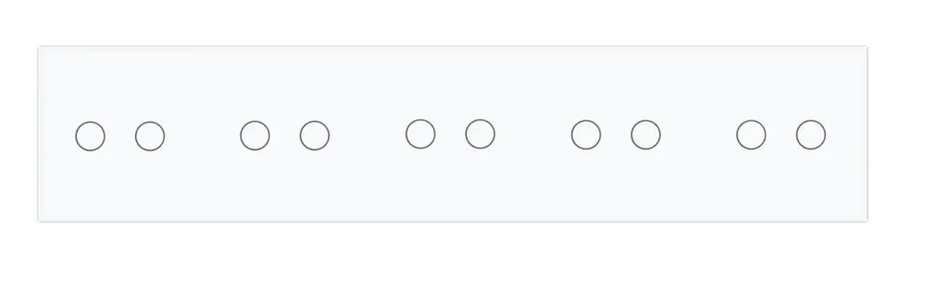 Фото 2 Умный сенсорный ZigBee выключатель 10 сенсоров 2-2-2-2-2 белое стекло Livolo