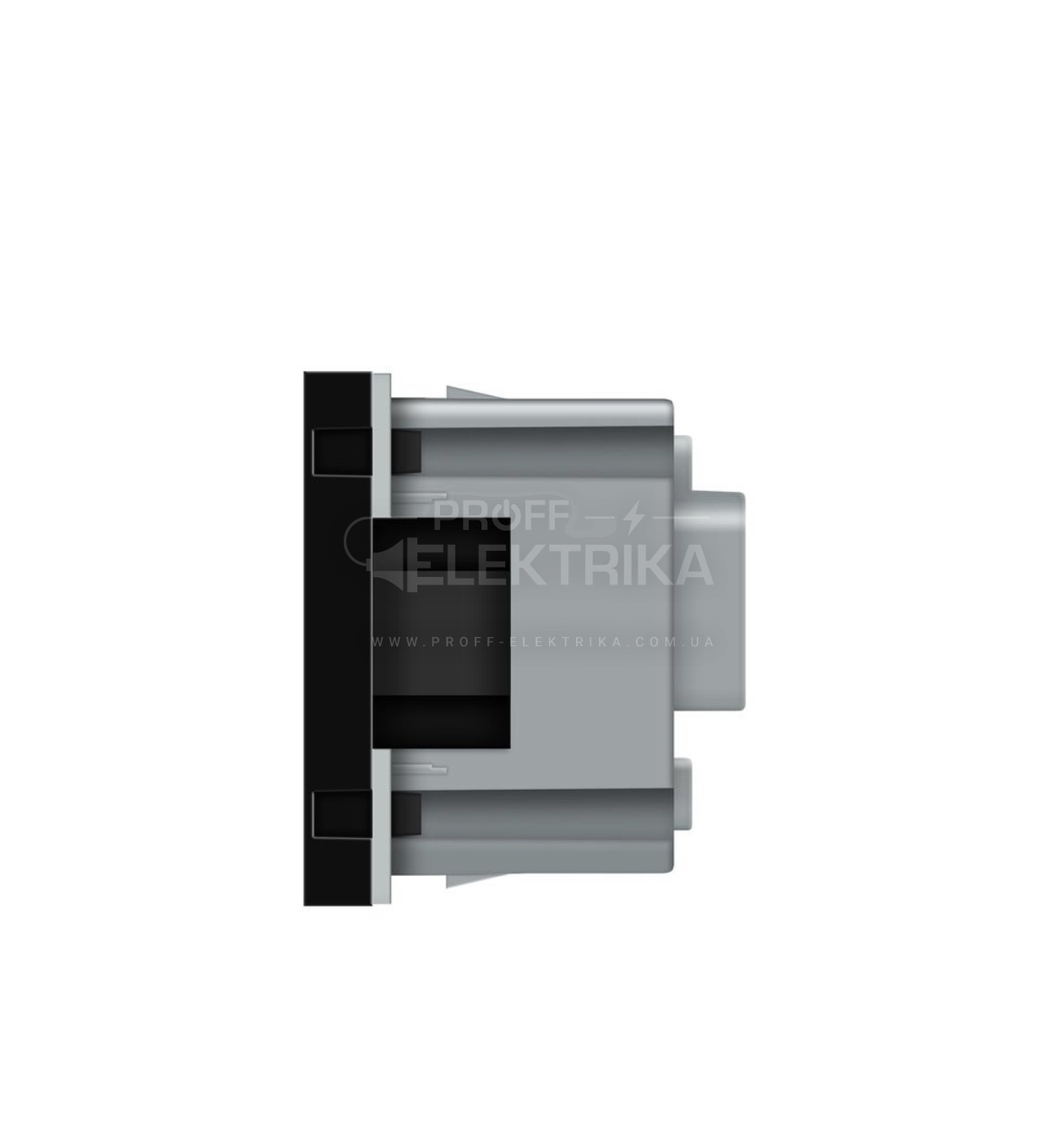 Фото 3 Розетка з заземленням механізм чорний 220В LIVOLO