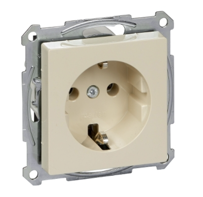 Фото Механізм розетки Schuko Merten System M із заземленням бежева MTN2301-0344