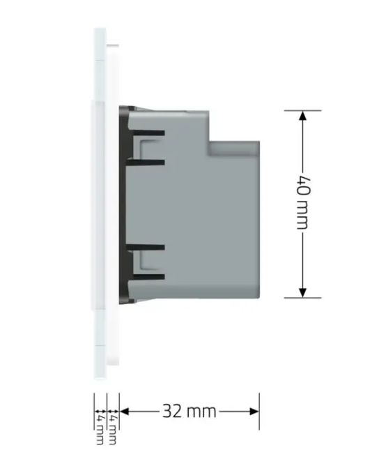 Фото 5 Розетка USB Type-C с Power Delivery 45W белое стекло Livolo