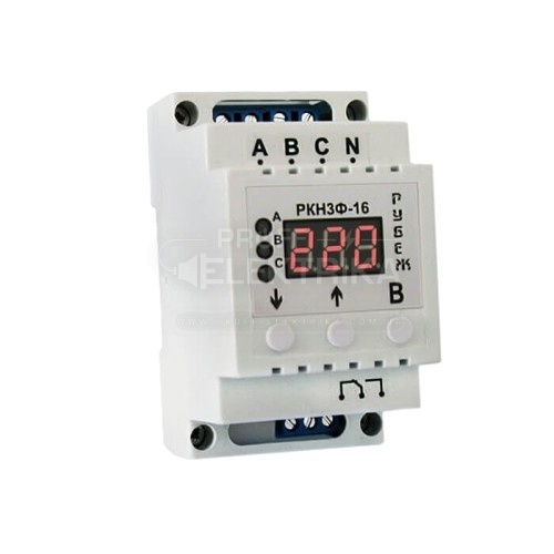 Фото Реле контролю фаз Rubezh РКН3Ф-16 трифазне 16А на DIN-рейку