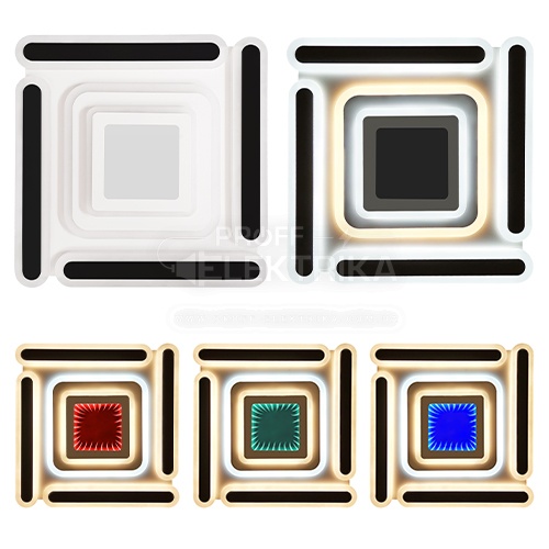 Фото 4 Світильник LED smart MATRIX пульт 120W 3000-6000K IP20 чорний квадрат Violux 220505