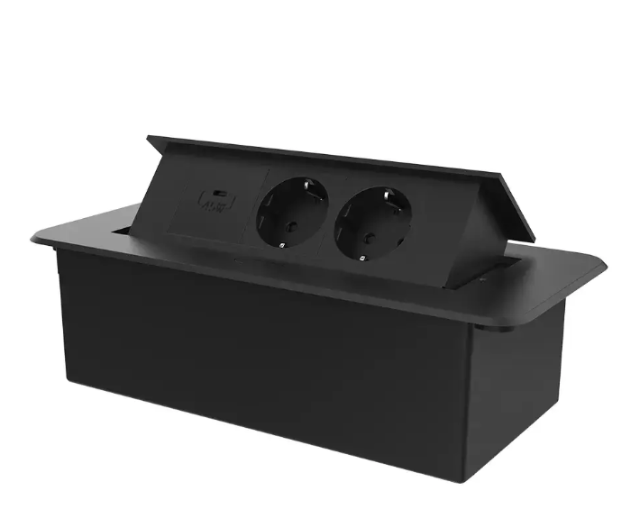 Фото Мебельная розетка с плавным открытием USB Type-C Power Delivery 45W черный Livolo