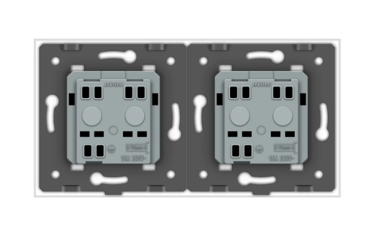 Фото 4 Розетка подвійна вологозахисна з кришкою біле скло Livolo