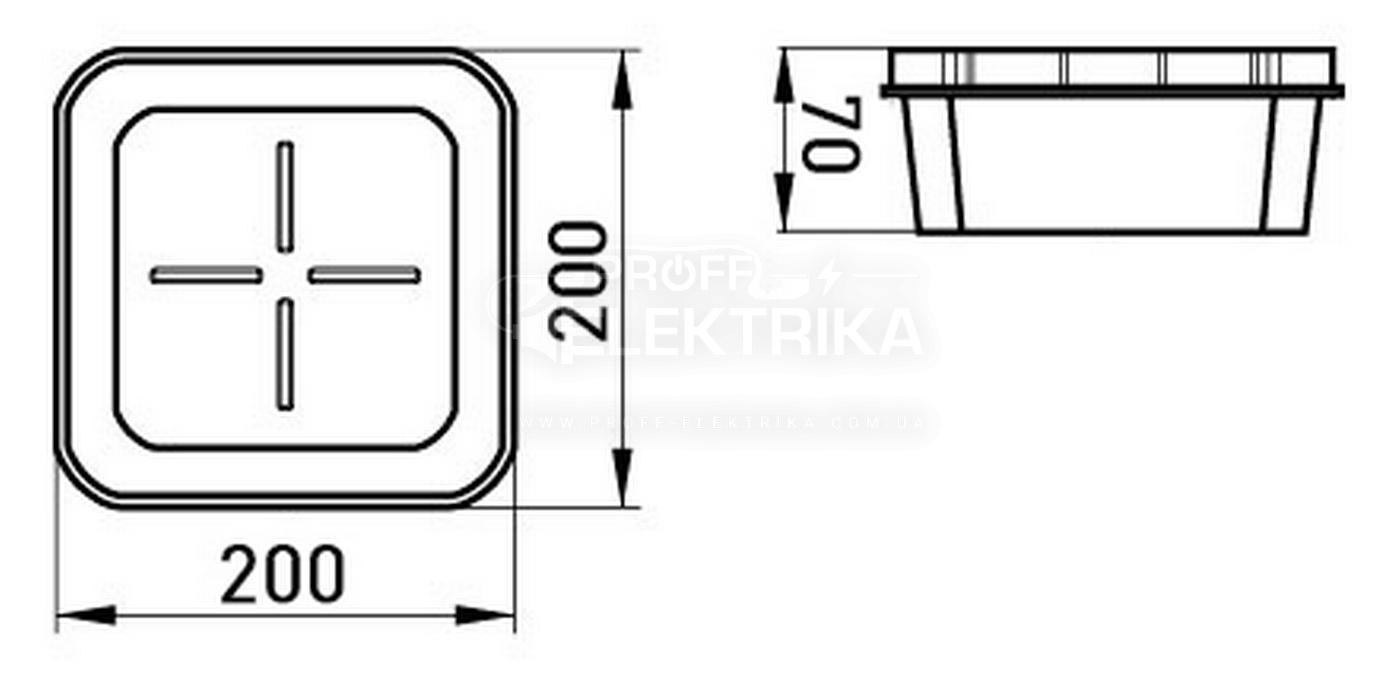 Фото 2 Коробка розподільча бетон-цегла квадратна 200*200*70 E-NEXT